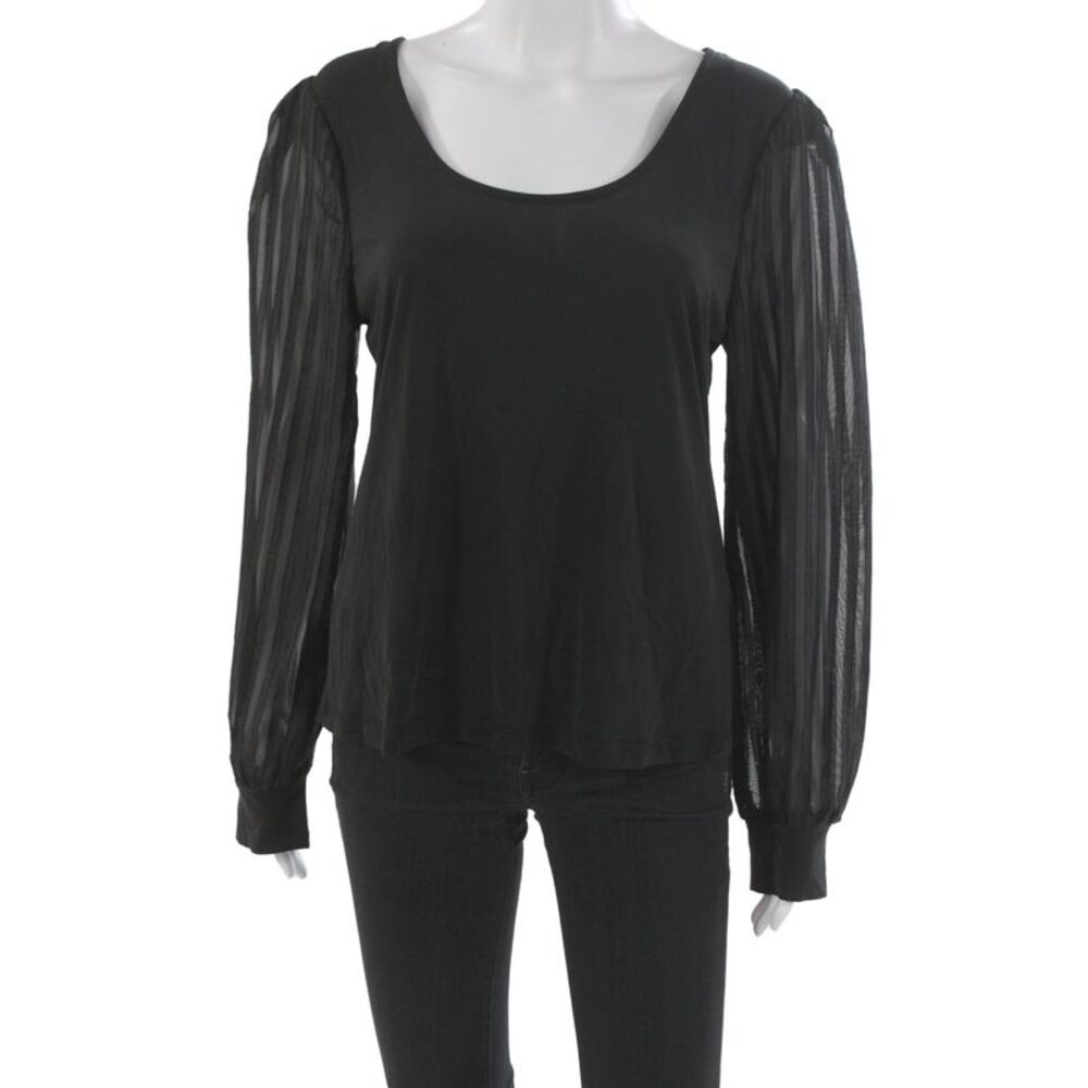 Heartloom Women Black Gothic Long Sleeve Round Neck Blouse Size L